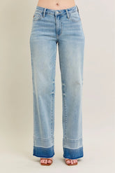 Release Hem Wide Leg Jeans With Plus Size Judy Blue LT 0(24)